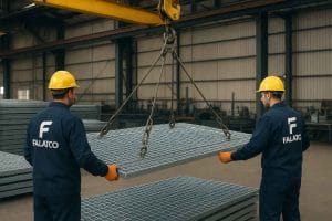 گریتینگ فلزی صنعتی با مقاومت بالا مناسب کفپوش و پلههای صنعتی